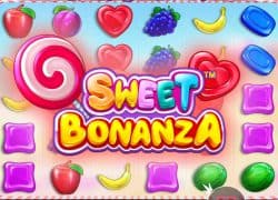 Casino Sweet Bonanza game with colorful candies and fruits.  Cobra Casino Online